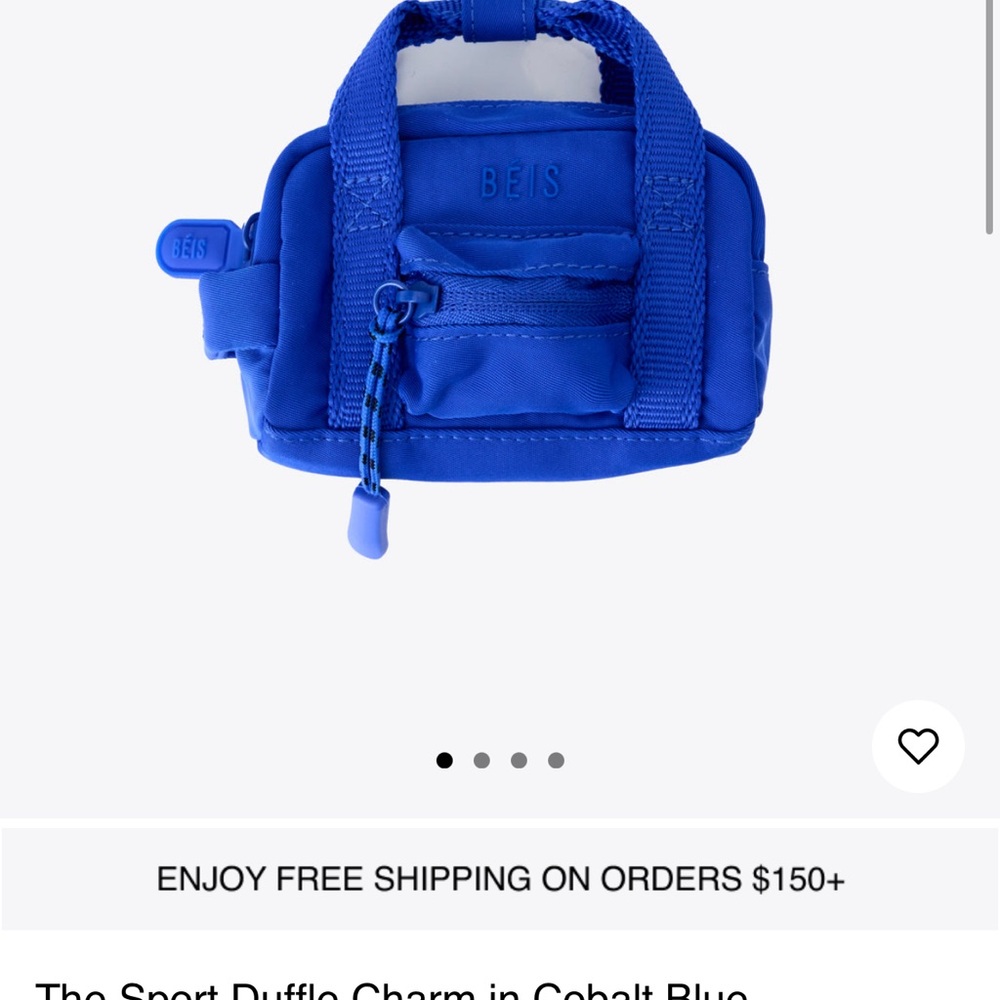 BEIS Mini Duffle Charm in Blue